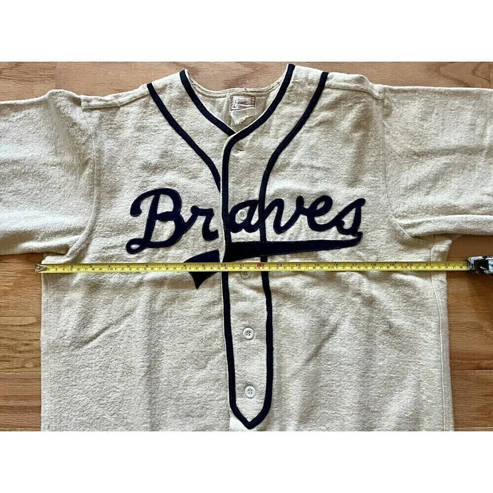 Vintage Braves Youth Baseball Uniform Elano NY #33 3-Piece Jersey Pants Cap